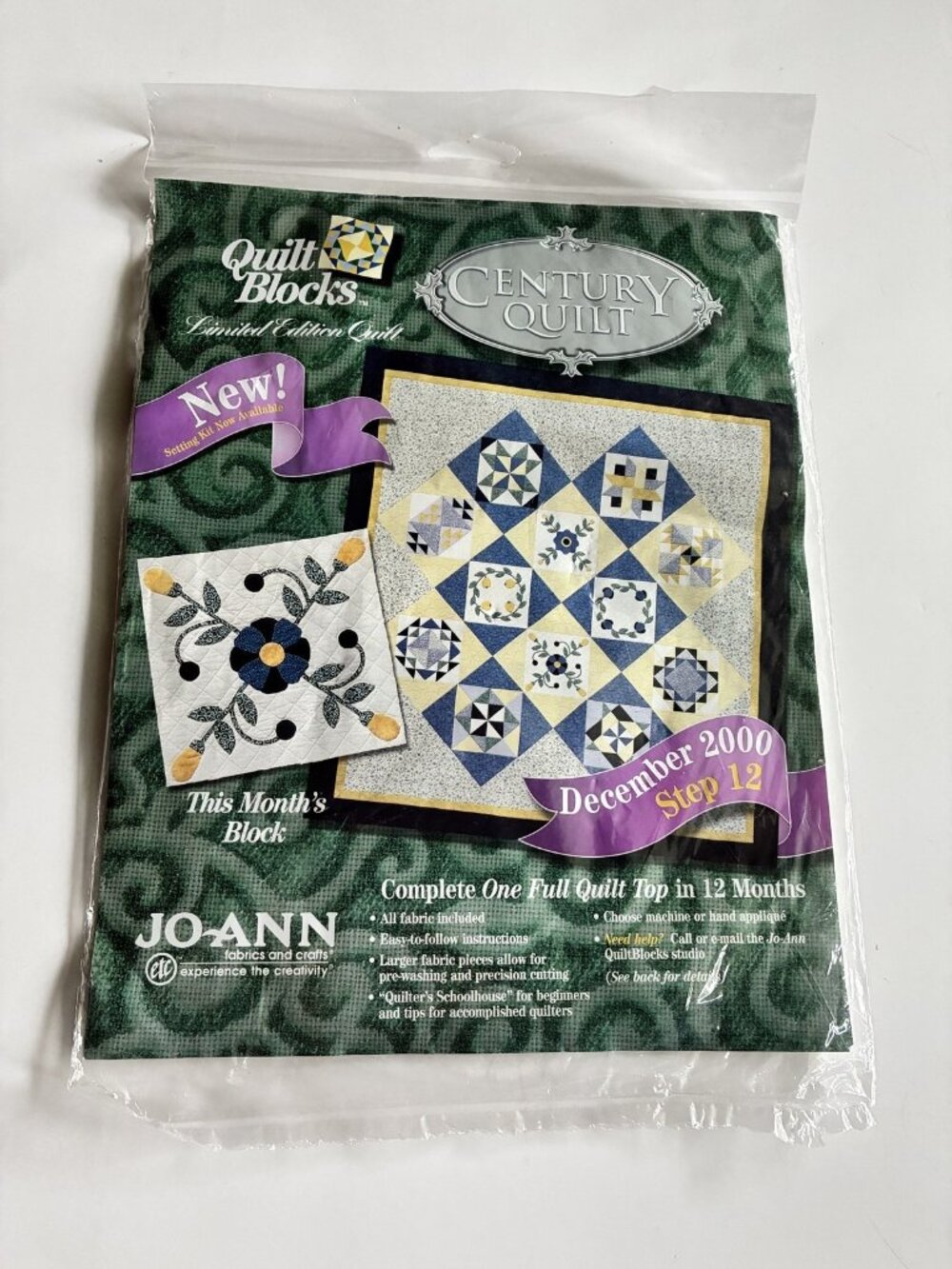 Jo-Ann Quilt Blocks Century Quilt Limited Edition December 2000 Step 12 Kit NEW